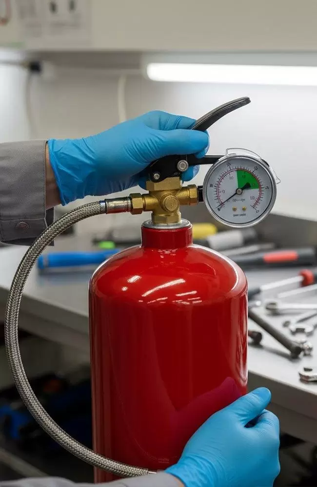 Teste de vazamento e pressão